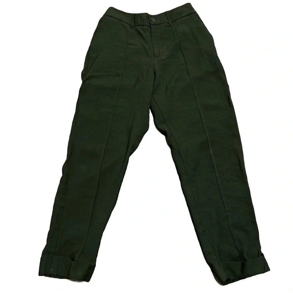 A New Day Pants Womens Green Cuffed Ankle Pants. 6 - Picture 3 of 9
